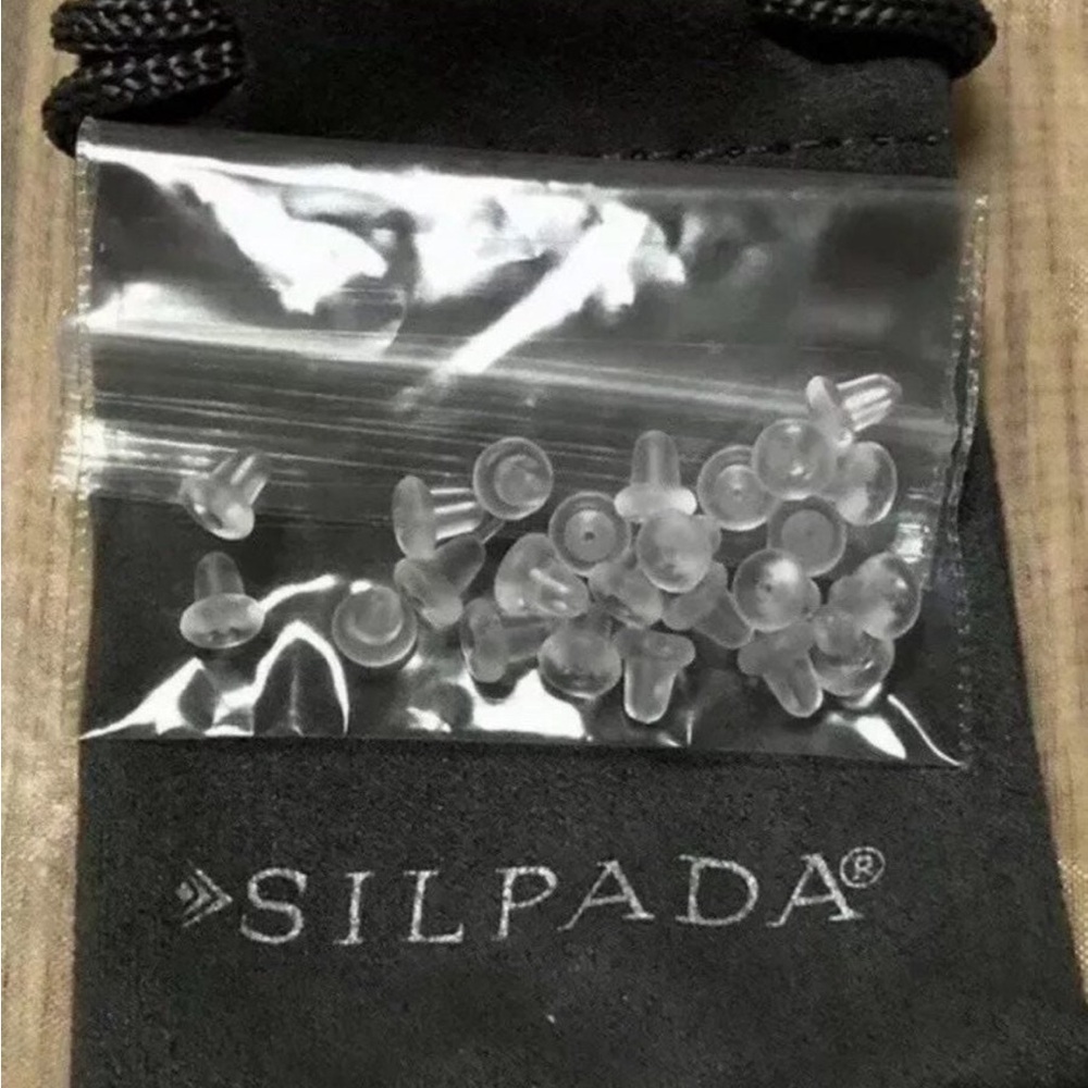 Silpada Bullet Rubber Earring Backs - Set of 12 NEW - Picture 2 of 10